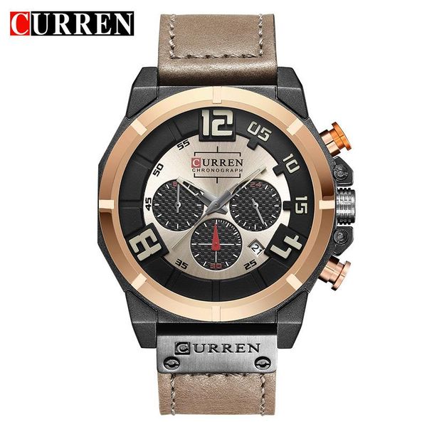 wristwatches curren fashion casual leather men's watch stylish sports quartz male clock chronograph relojes hombre, Slivery;brown
wristwatches curren fashion casual leather men's watch stylish sports quartz male clock chronograph relojes hombre, Slivery;brown