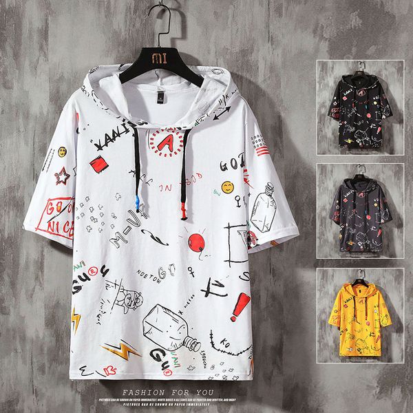 men's t-shirts mens tees summer print short sleeve with hooded t shirt hip hop streetwear sports wear tshirt 06ux, White;black
men's t-shirts mens tees summer print short sleeve with hooded t shirt hip hop streetwear sports wear tshirt 06ux, White;black