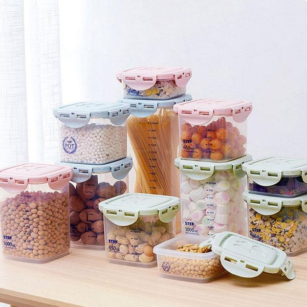 kitchen storage container plastic transparent tank sealed grain box household noodle fruit candy organizer jar bottles & jars
kitchen storage container plastic transparent tank sealed grain box household noodle fruit candy organizer jar bottles & jars