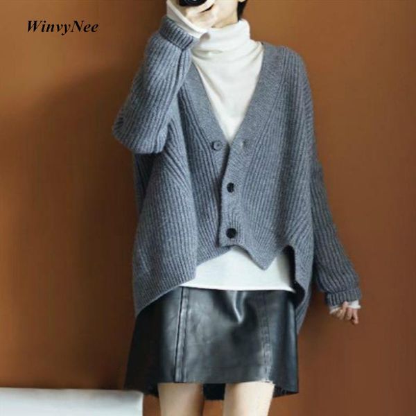 women's sweaters winvynee winter cashmere v neck wool cardigans women 2021 fashion casual solid slim knitted coats loose shrug, White;black
women's sweaters winvynee winter cashmere v neck wool cardigans women 2021 fashion casual solid slim knitted coats loose shrug, White;black