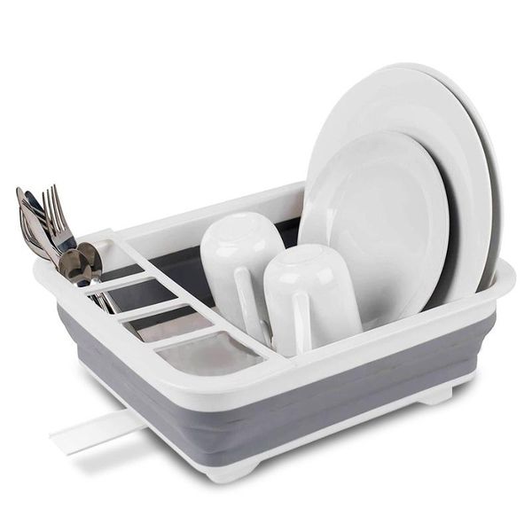 foldable dish rack,kitchen storage baskets organizer,drainer bowl dinnerware plate shelf drying rack ,kitchen supplies kitchen & organizatio