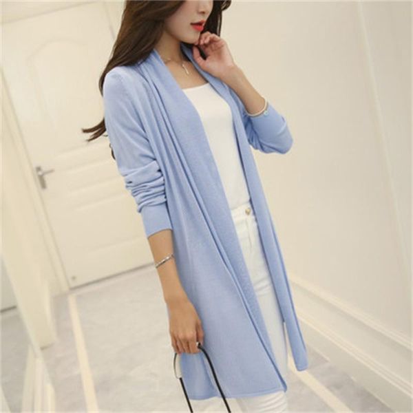women's knits & tees 2021 spring summer air conditioning shirt medium-long long-sleeve loose sweater female cardigan thin outerwear h57, White
women's knits & tees 2021 spring summer air conditioning shirt medium-long long-sleeve loose sweater female cardigan thin outerwear h57, White