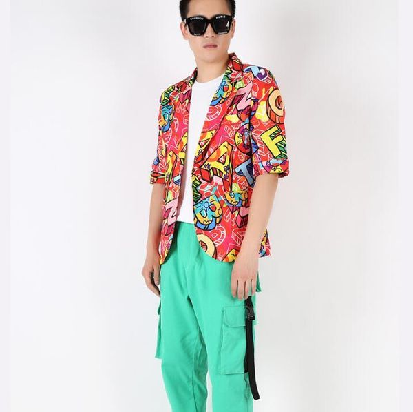 men's suits & blazers personality red hip hop printed sleeve suit men singers dj nightclub bar stage performance jacket pant costumes m, White;black
men's suits & blazers personality red hip hop printed sleeve suit men singers dj nightclub bar stage performance jacket pant costumes m, White;black
