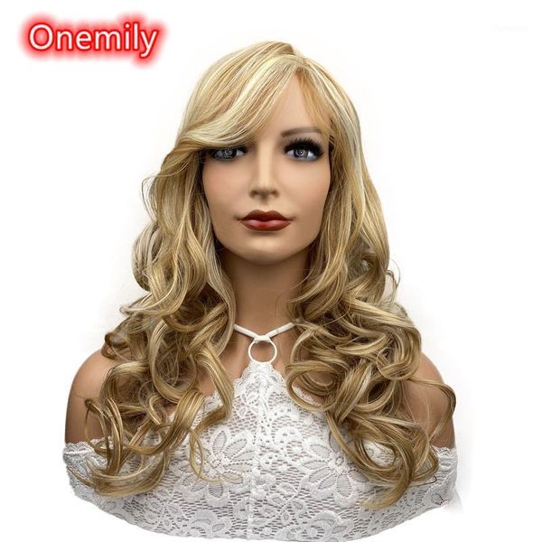 onemily long wavy heat resistant synthetic wigs for women girls with bangs theme party out fun golden blonde1, Black
onemily long wavy heat resistant synthetic wigs for women girls with bangs theme party out fun golden blonde1, Black