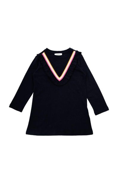 casual dresses trendyol infront stripe ruffle female child knitted dress tkdaw22el1246, Black;gray
casual dresses trendyol infront stripe ruffle female child knitted dress tkdaw22el1246, Black;gray