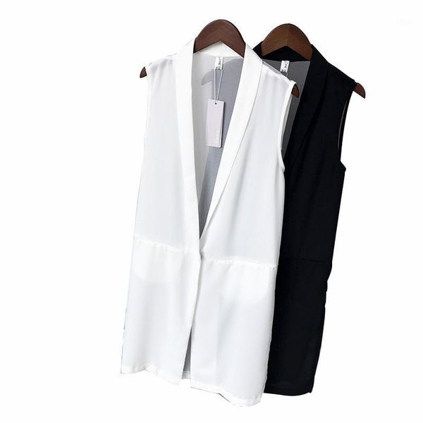 women's vests rlyaeiz korean fashion mid-long chiffon waistcoat 2021 summer solid thin vest female sleeveless jackets1, Black;white
women's vests rlyaeiz korean fashion mid-long chiffon waistcoat 2021 summer solid thin vest female sleeveless jackets1, Black;white