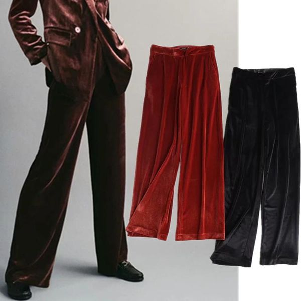 women's pants & capris maxdutti trousers women england fashion solid vintage loose winter velvet wide leg pantalones casual high waist, Black;white
women's pants & capris maxdutti trousers women england fashion solid vintage loose winter velvet wide leg pantalones casual high waist, Black;white