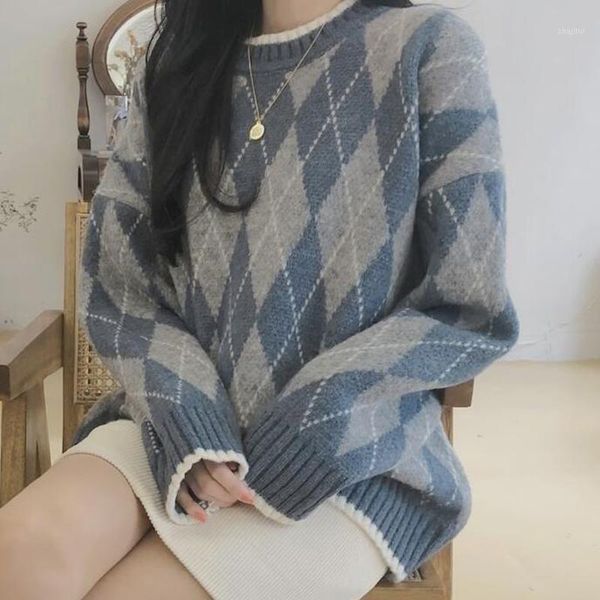 korean sweater o neck loose autumn winter 2021 korean-style vintage turtleneck plaid pullover sweaters women 724e women's, White;black
korean sweater o neck loose autumn winter 2021 korean-style vintage turtleneck plaid pullover sweaters women 724e women's, White;black