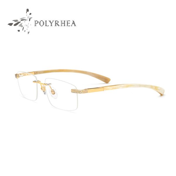 black white diamond pure natural buffalo horn glasses frames men women brand designer rimless spectacle frame with box and cases, Silver
black white diamond pure natural buffalo horn glasses frames men women brand designer rimless spectacle frame with box and cases, Silver