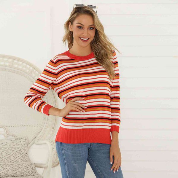 fashion sweater fine woolen autumn 2021 casual stripe contrast stitching pullover crew neck women's t-shirt, White;black
fashion sweater fine woolen autumn 2021 casual stripe contrast stitching pullover crew neck women's t-shirt, White;black