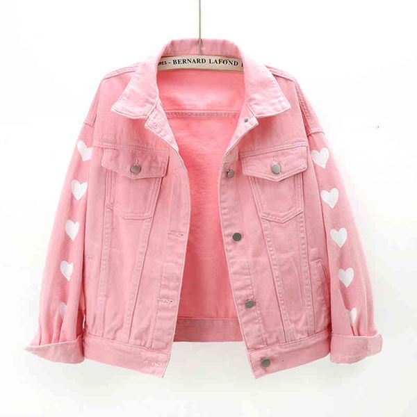 women's jackets vintage denim jacket women clothes spring autumn plus size loose love print short jeans coat ladies oute jd41, Black;brown
women's jackets vintage denim jacket women clothes spring autumn plus size loose love print short jeans coat ladies oute jd41, Black;brown