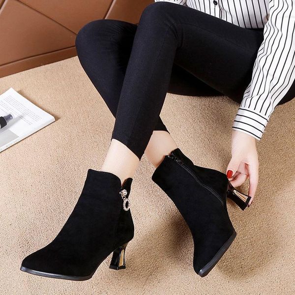 boots 2021 madine spring and autumn british style skinny heel ankle boot tip velvet fashion nude, Black
boots 2021 madine spring and autumn british style skinny heel ankle boot tip velvet fashion nude, Black
