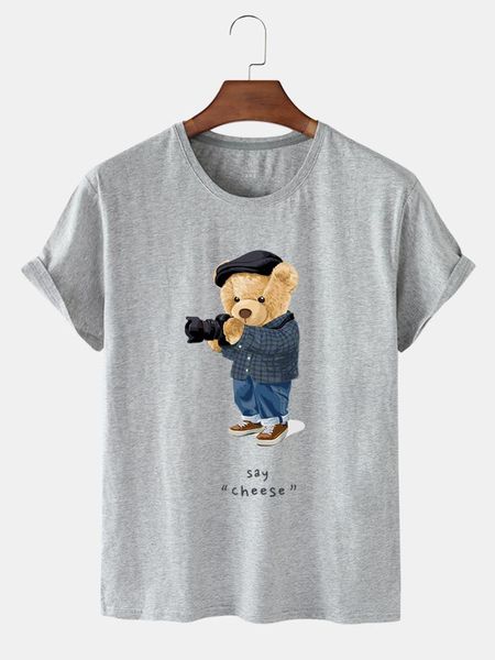 summer style pure cotton fashion cartoon bear pattern printing and fresh short sleeve round neck t-shirt for woman women's, White
summer style pure cotton fashion cartoon bear pattern printing and fresh short sleeve round neck t-shirt for woman women's, White
