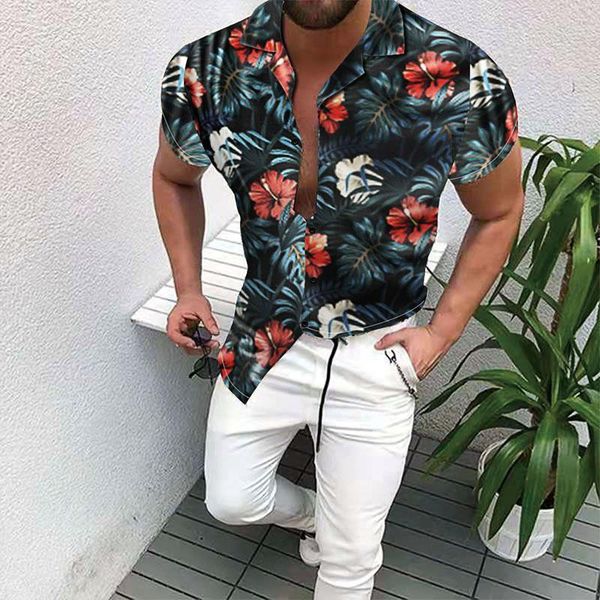 men's casual shirts summer hawaiian floral shirt man short sleeve button up slim fit print male, White;black
men's casual shirts summer hawaiian floral shirt man short sleeve button up slim fit print male, White;black