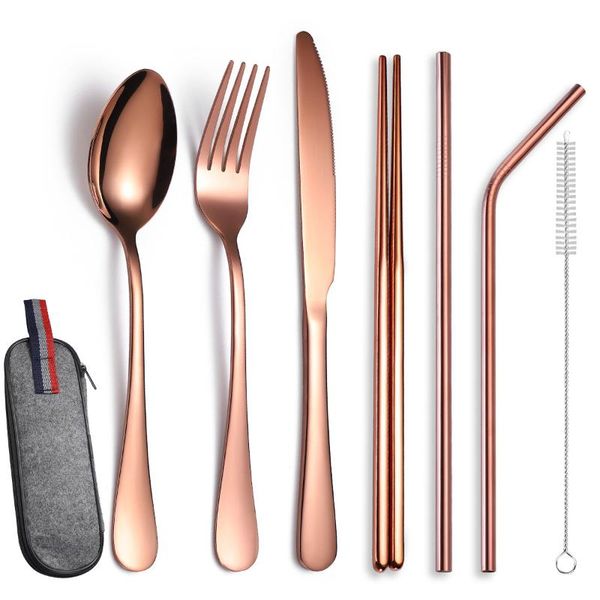 flatware sets stainless steel portable tableware set 8-piece 1010 knives, forks, spoons, chopsticks, straw explosion products
flatware sets stainless steel portable tableware set 8-piece 1010 knives, forks, spoons, chopsticks, straw explosion products