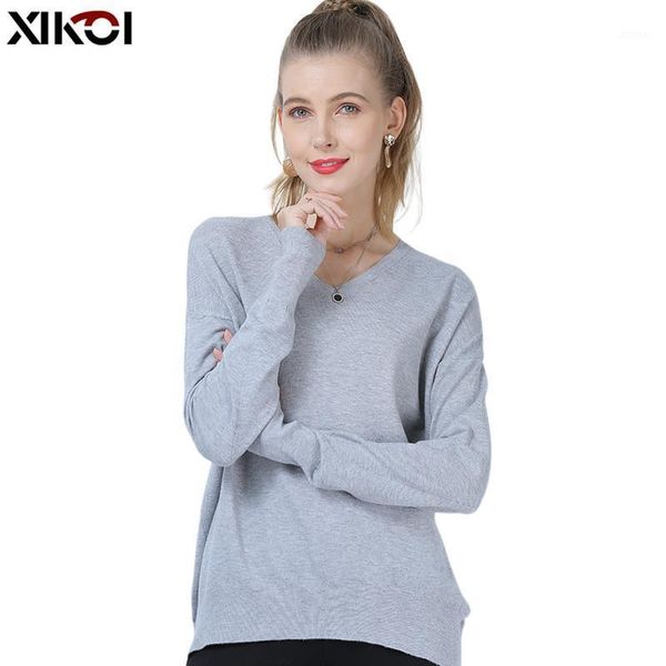 women's sweaters xikoi spring autumn causal grey for women fashion v-neck pullover loose sleeve plus size knitted pull femme, White;black
women's sweaters xikoi spring autumn causal grey for women fashion v-neck pullover loose sleeve plus size knitted pull femme, White;black