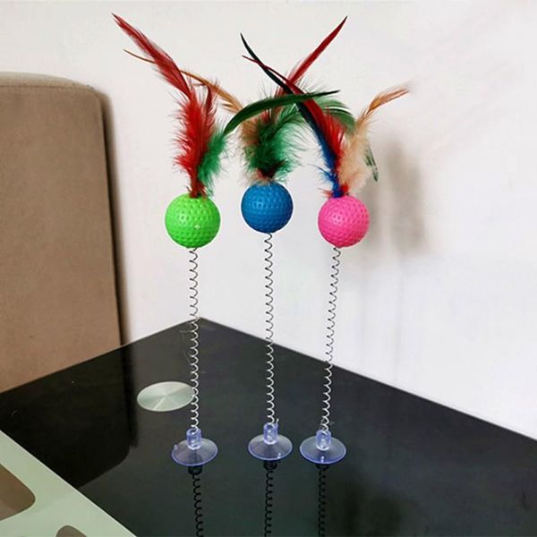 funny cat toy 30cm sucker spring rainbow ball feather kitten stick playing product mixed color 3 pcs/sets toys
funny cat toy 30cm sucker spring rainbow ball feather kitten stick playing product mixed color 3 pcs/sets toys