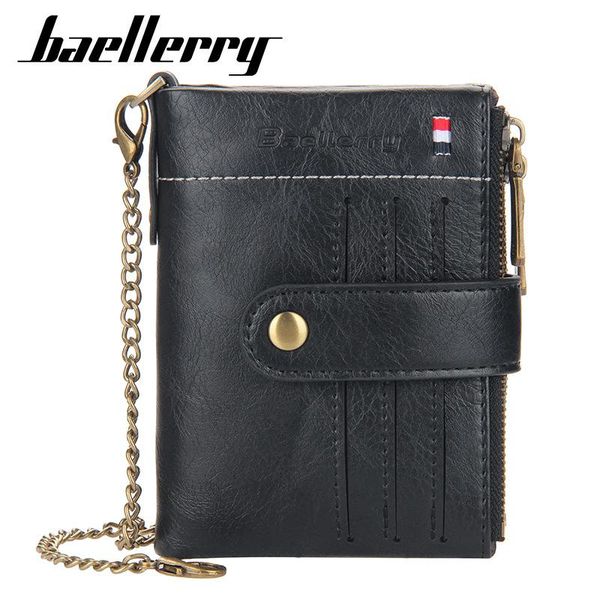 baellerry men's short wallet european and american retro zipper buckle multi card solid color bag wallets, Red;black
baellerry men's short wallet european and american retro zipper buckle multi card solid color bag wallets, Red;black