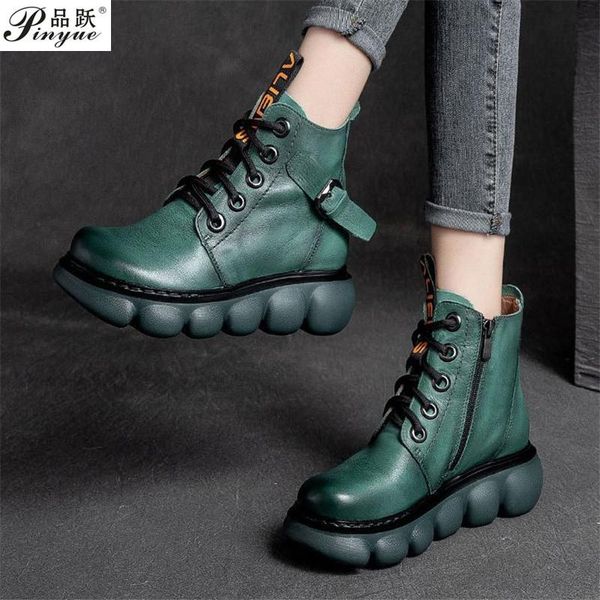 boots women ankle winter genuine leather shoes zip round toe wedges retro mixed colors platform short, Black
boots women ankle winter genuine leather shoes zip round toe wedges retro mixed colors platform short, Black