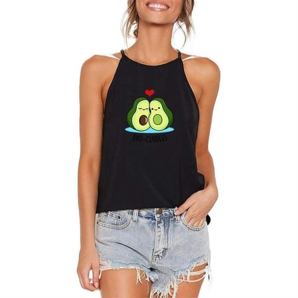 women's t-shirt avocado cartoon cute print sling for women harajuku irregular hem suspenders vest o-neck kawaii casual loose tees, White
women's t-shirt avocado cartoon cute print sling for women harajuku irregular hem suspenders vest o-neck kawaii casual loose tees, White