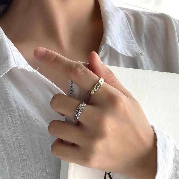 cluster rings s925 sterling silver irregular concave-convex gold and tin foil paper pattern opening ring ins female jewelry, Golden;silver
cluster rings s925 sterling silver irregular concave-convex gold and tin foil paper pattern opening ring ins female jewelry, Golden;silver