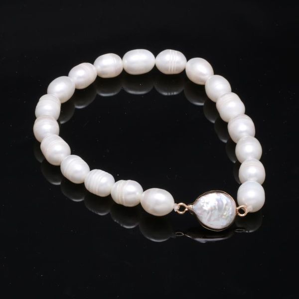 beaded, strands small bracelets fashionable rice-shaped pearl with button-shaped beads bracelet bangle for charm jewelry gift 8-9mm, Black
beaded, strands small bracelets fashionable rice-shaped pearl with button-shaped beads bracelet bangle for charm jewelry gift 8-9mm, Black