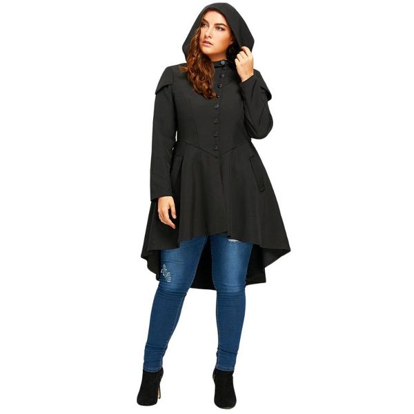 women's trench coats fashion plus size lace up high low hooded coat female halloween outwear autumn layered gothic waist women overcoat, Tan;black
women's trench coats fashion plus size lace up high low hooded coat female halloween outwear autumn layered gothic waist women overcoat, Tan;black