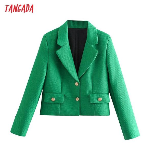 women's suits & blazers tangada women 2021 fashion green tweed crop blazer coat vintage golden buttons long sleeve female outerwear chi, White;black
women's suits & blazers tangada women 2021 fashion green tweed crop blazer coat vintage golden buttons long sleeve female outerwear chi, White;black