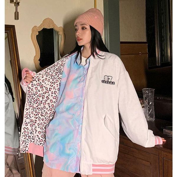 women's jackets leopard print double-faced jacket women spring-autumn thin baseball uniform male-female retro wild harajuku style trend, Black;brown
women's jackets leopard print double-faced jacket women spring-autumn thin baseball uniform male-female retro wild harajuku style trend, Black;brown