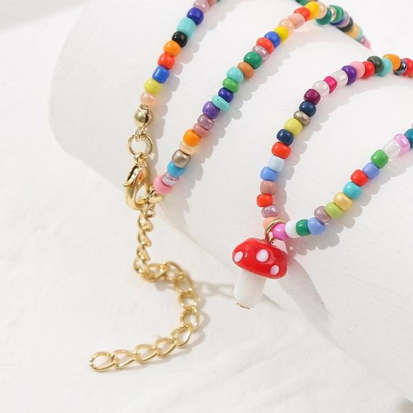 chains bohemian women's multicolor beads handmade necklaces for women boho fashion glass mushroom pendant necklace ladies jewelry gift, Silver
chains bohemian women's multicolor beads handmade necklaces for women boho fashion glass mushroom pendant necklace ladies jewelry gift, Silver