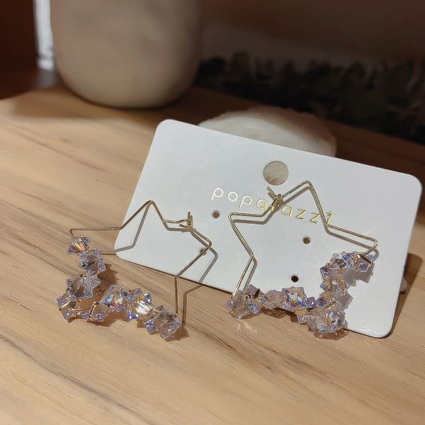 the same cut-out five pointed star earrings, crystal earrings, fashion trend, versatile earrings and earrings, Silver
the same cut-out five pointed star earrings, crystal earrings, fashion trend, versatile earrings and earrings, Silver