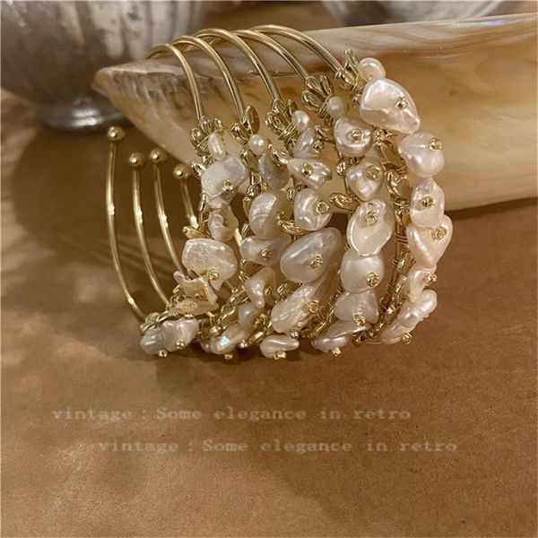 bangle luxury retro baroque natural shaped freshwater pearl bracelet 14k gold plated wristband elegant temperament jewelry woman's gift, Black
bangle luxury retro baroque natural shaped freshwater pearl bracelet 14k gold plated wristband elegant temperament jewelry woman's gift, Black