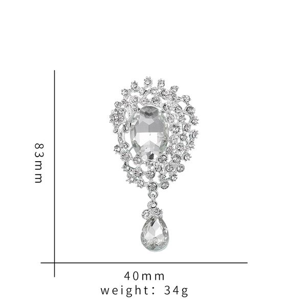 arrival silver color plated vintage crystal drop brooch pins for women or mens lapel pin, Gray
arrival silver color plated vintage crystal drop brooch pins for women or mens lapel pin, Gray