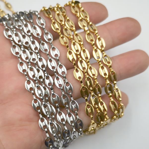 3meter in bulk 5mm jewelry findings chain stainless steel coffee beans link diy silver gold marking necklace
3meter in bulk 5mm jewelry findings chain stainless steel coffee beans link diy silver gold marking necklace