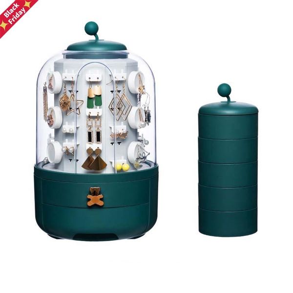 multifunctional transparent jewelry box household makeup dustproof earrings storage deskrotate rack boxes & bins
multifunctional transparent jewelry box household makeup dustproof earrings storage deskrotate rack boxes & bins