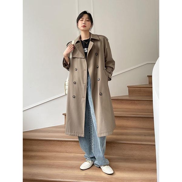 women's trench coats windbreaker women 2021 medium and long style high-end temperament fried street small british spring autumn coat, Tan;black
women's trench coats windbreaker women 2021 medium and long style high-end temperament fried street small british spring autumn coat, Tan;black