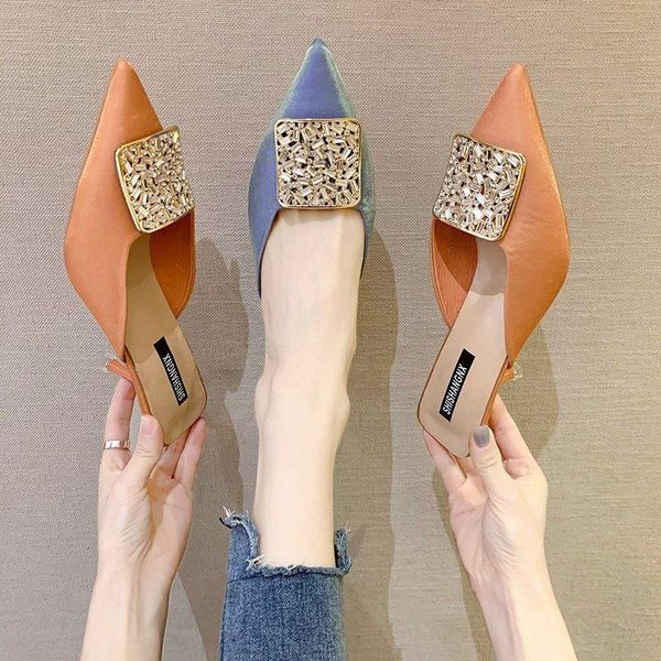 dress shoes sandals women's summer wear fashion pointed toe square buckle net red stiletto lazy half slippers female baotou high heel mu, Black
dress shoes sandals women's summer wear fashion pointed toe square buckle net red stiletto lazy half slippers female baotou high heel mu, Black