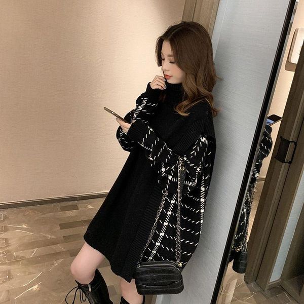 women's sweaters fake two mid-length sweater dresses for fall/winter 2021 korean version of large size loose and lazy outer knit, White;black
women's sweaters fake two mid-length sweater dresses for fall/winter 2021 korean version of large size loose and lazy outer knit, White;black