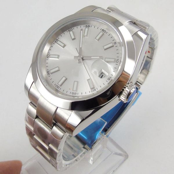 wristwatches 36mm tandorio miyota 8215 movement men's watch silver dial sapphire glass date steel bracelet, Slivery;brown
wristwatches 36mm tandorio miyota 8215 movement men's watch silver dial sapphire glass date steel bracelet, Slivery;brown
