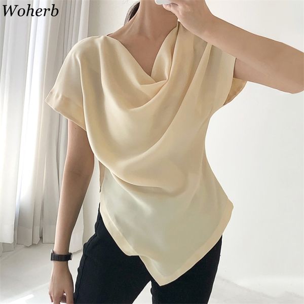 korean chic blouses women fashion irregular batwing sleeve shirts summer temperament pile collar slim ladies 210519, White
korean chic blouses women fashion irregular batwing sleeve shirts summer temperament pile collar slim ladies 210519, White