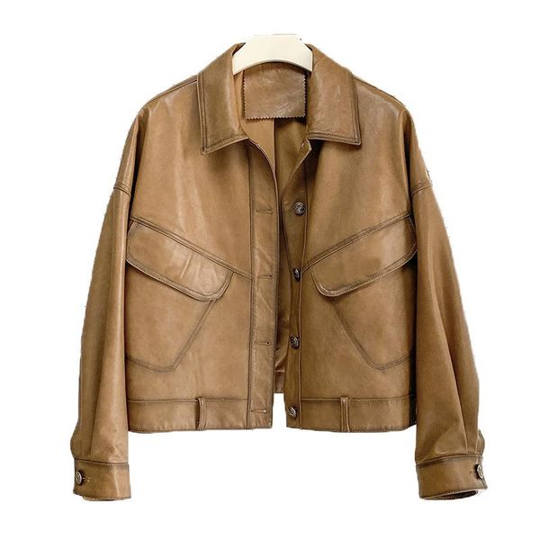 women's leather & faux women's genuine short coats ladies real sheepskin motorcycle jackets 2021 autumn winter outwear size s m, Black
women's leather & faux women's genuine short coats ladies real sheepskin motorcycle jackets 2021 autumn winter outwear size s m, Black