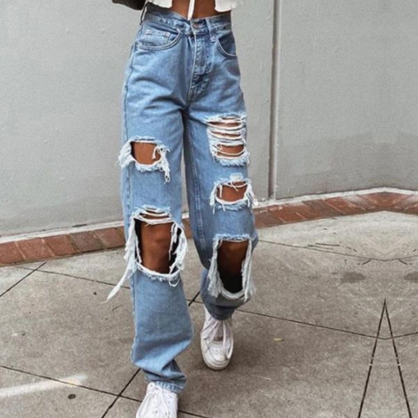 women's jeans ripped women denim wide leg woman hole high waist zipper full length casual for autumn winter 2021, Blue
women's jeans ripped women denim wide leg woman hole high waist zipper full length casual for autumn winter 2021, Blue