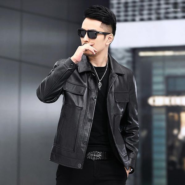 men's leather & faux factory goods fall fashion leisure man haining jackets coat lapels1, Black
men's leather & faux factory goods fall fashion leisure man haining jackets coat lapels1, Black