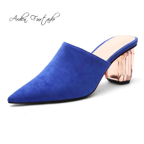 slippers arden furtado summer fashion women's shoes pointed toe chunky heels royalblue mules elegant slides large size 45, Black
slippers arden furtado summer fashion women's shoes pointed toe chunky heels royalblue mules elegant slides large size 45, Black
