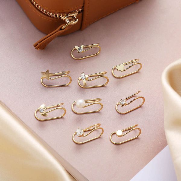 5579 u-shaped without hole 9-piece creative simple alloy gold ear clip, Golden;silver
5579 u-shaped without hole 9-piece creative simple alloy gold ear clip, Golden;silver