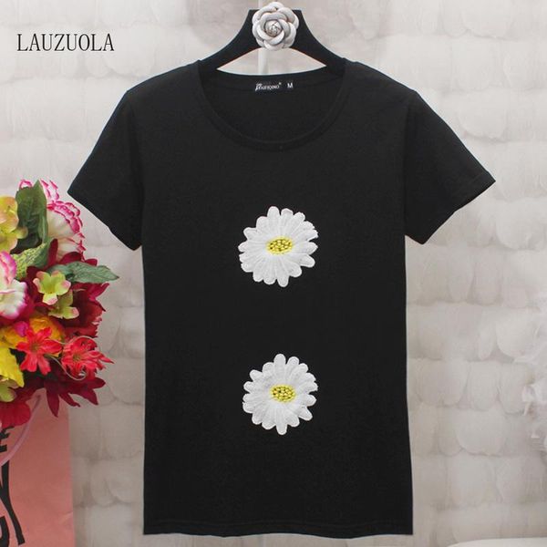women's t-shirt daisy flortal embroidered tshirts cotton women 2021 fashion summer short sleeve casual t shirt plus size clothing s-3x, White
women's t-shirt daisy flortal embroidered tshirts cotton women 2021 fashion summer short sleeve casual t shirt plus size clothing s-3x, White