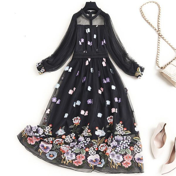 two piece dress runway fashion designers long embroidered flower dress mesh women's clothes transparent spring party l7qh, White
two piece dress runway fashion designers long embroidered flower dress mesh women's clothes transparent spring party l7qh, White