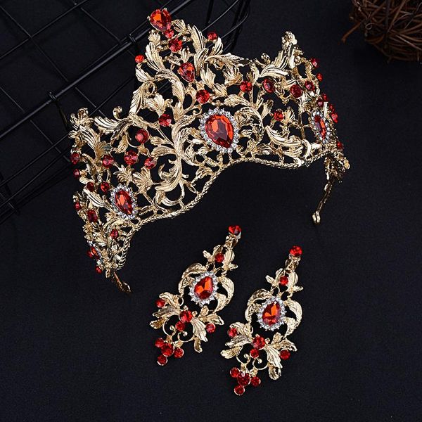 wedding jewelry sets red crown gold royal bridal tiara queen bride and earring pageant baroque headband princess hair ornament, Slivery;golden
wedding jewelry sets red crown gold royal bridal tiara queen bride and earring pageant baroque headband princess hair ornament, Slivery;golden