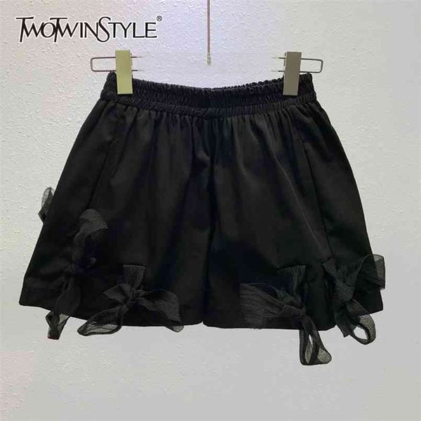 black casual loose short for women elastic high waist patchwork bowknot minimalist shorts female summer fashion 210521, White;black
black casual loose short for women elastic high waist patchwork bowknot minimalist shorts female summer fashion 210521, White;black