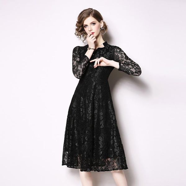 casual dresses england style spring high-end lace v-neck mid-length a-line dress fashion slim retro ladies party v neck, Black;gray
casual dresses england style spring high-end lace v-neck mid-length a-line dress fashion slim retro ladies party v neck, Black;gray